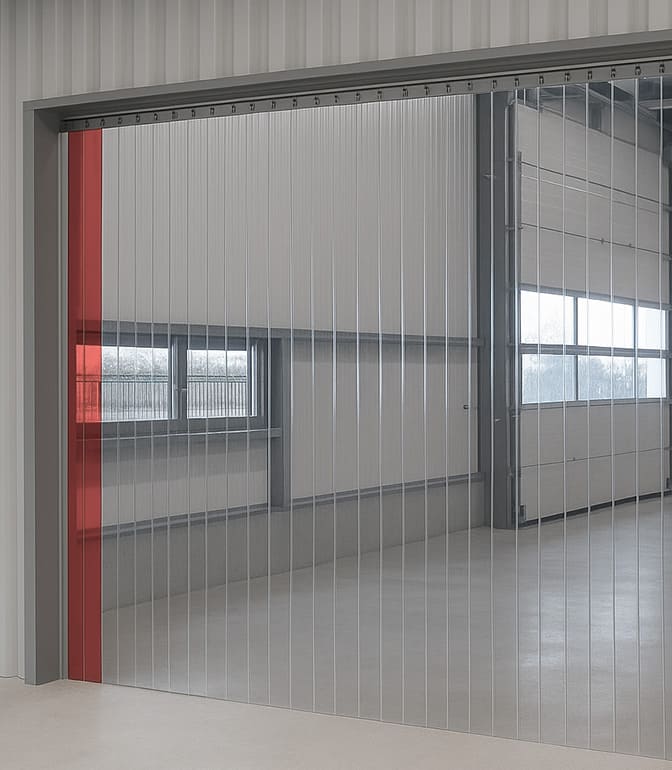 PVC Streifen Lamellenvorhang Lagerhalle