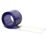 Blau-transparente PVC-Rolle mit abgerolltem Streifen